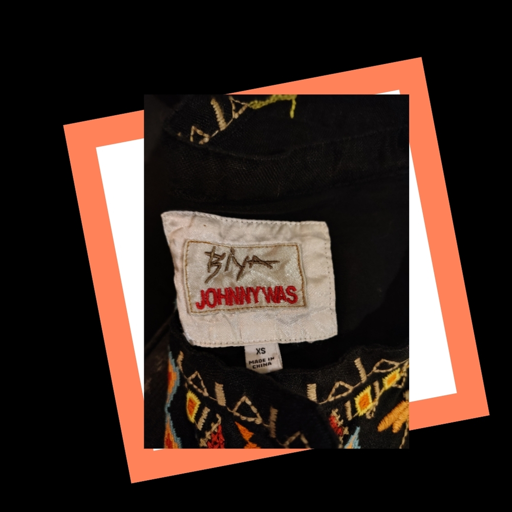 Johnny Was Black Dress with Multicolor Embroidery - Picture 2 of 7